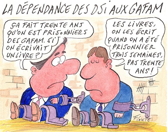 Dessin: La dépendance aux fournisseurs IT américains, un casse-tête européen